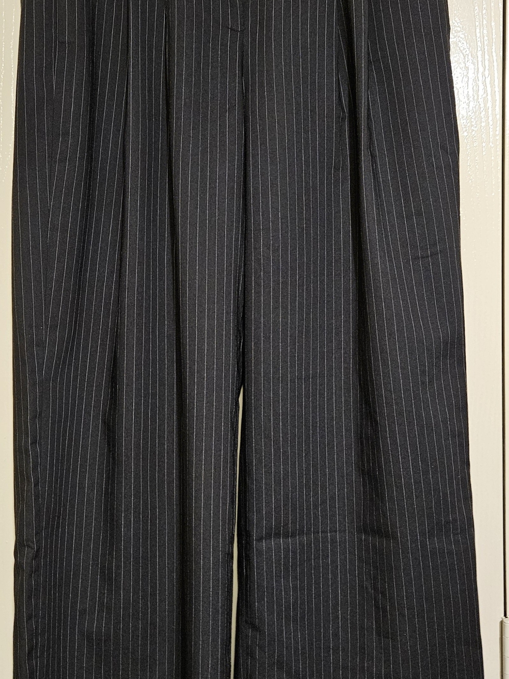 Kenneth Cole Black Pinstripe Wide Leg Pants